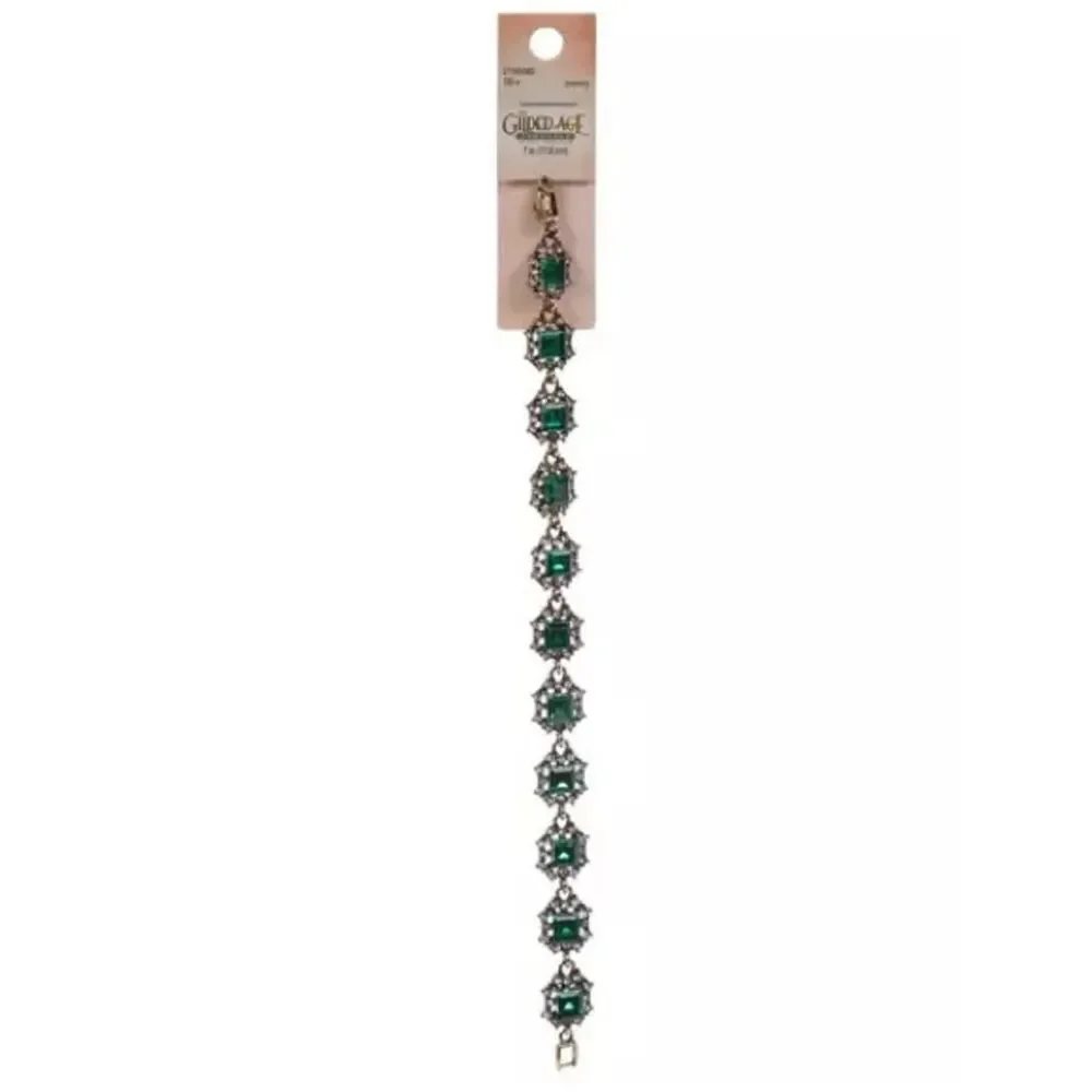 New Green Square Rhinestone Bracelet